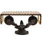 Meyda Lighting Ranchero 15" 2-Light Wrought Iron Wall Sconce With Beige Shade Paper