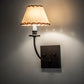 Meyda Lighting Ranchero 6" Dark Roast Wall Sconce With Beige Parchment Shade