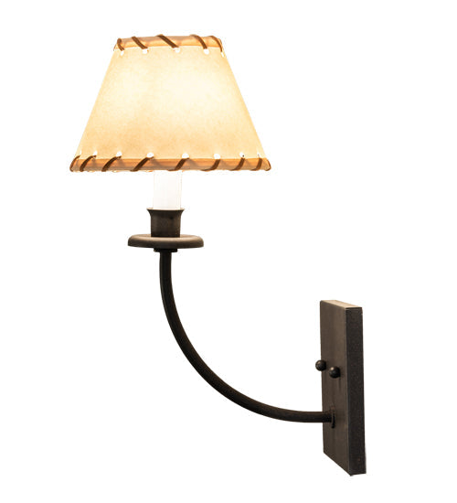 Meyda Lighting Ranchero 6" Dark Roast Wall Sconce With Beige Parchment Shade