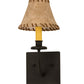 Meyda Lighting Ranchero 6" Dark Roast Wall Sconce With Brown Faux Leather Shade
