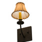 Meyda Lighting Ranchero 6" Dark Roast Wall Sconce With Brown Faux Leather Shade