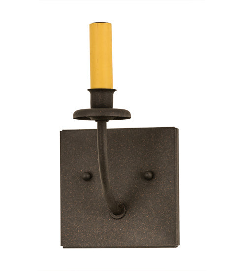 Meyda Lighting Ranchero 6" Dark Roast Wall Sconce With Brown Faux Leather Shade