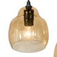Meyda Lighting Raquel 24" 8-Light Solar Black Cascading Pendant Light With Amber Shade Glass