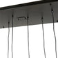 Meyda Lighting Raquel 24" 8-Light Solar Black Cascading Pendant Light With Amber Shade Glass