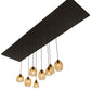 Meyda Lighting Raquel 24" 8-Light Solar Black Cascading Pendant Light With Amber Shade Glass