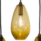 Meyda Lighting Raquel 54" 9-Light Antique Copper Cascading Pendant Light With Amber Shade Glass