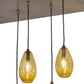 Meyda Lighting Raquel 54" 9-Light Antique Copper Cascading Pendant Light With Amber Shade Glass