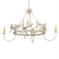 Meyda Lighting Raspberry 44" 4-Light Almond Chandelier With Ivory Faux Candlelight
