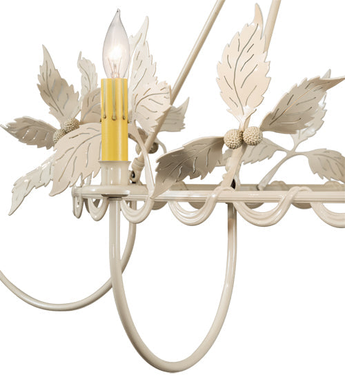 Meyda Lighting Raspberry 44" 4-Light Almond Chandelier With Ivory Faux Candlelight