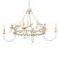 Meyda Lighting Raspberry 44" 4-Light Almond Chandelier With Ivory Faux Candlelight