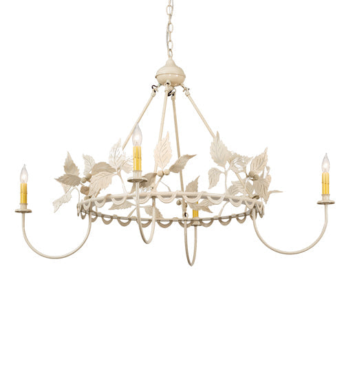 Meyda Lighting Raspberry 44" 4-Light Almond Chandelier With Ivory Faux Candlelight