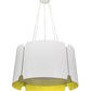 Meyda Lighting Ratchet 28" 4-Light White Pendant Light With White & Sulfur Yellow Shade