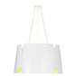 Meyda Lighting Ratchet 28" 4-Light White Pendant Light With White & Sulfur Yellow Shade