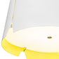 Meyda Lighting Ratchet 28" 4-Light White Pendant Light With White & Sulfur Yellow Shade