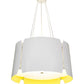 Meyda Lighting Ratchet 28" 4-Light White Pendant Light With White & Sulfur Yellow Shade