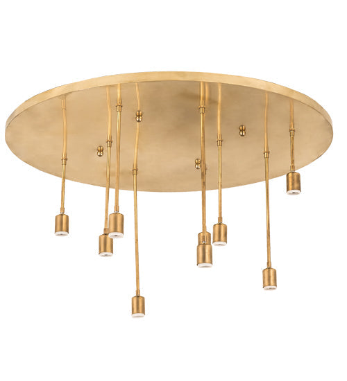 Meyda Lighting Raw Brass 36" 9-Light Raw Brass Flush Mount Light Hardware