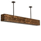 Meyda Lighting Reclamare 120" 12-Light Natural Wood & Oil Rubbed Bronze Island Pendant Light With Silver Mica Shade Glass