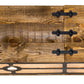 Meyda Lighting Reclamare 120" 12-Light Natural Wood & Oil Rubbed Bronze Island Pendant Light With Silver Mica Shade Glass