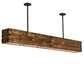 Meyda Lighting Reclamare 120" 12-Light Natural Wood & Oil Rubbed Bronze Island Pendant Light With Silver Mica Shade Glass