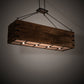 Meyda Lighting Reclamare 60" 12-Light Oil Rubbed Bronze Island Pendant Light With Silver Mica Shade Glass