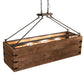Meyda Lighting Reclamare 60" 12-Light Oil Rubbed Bronze Island Pendant Light With Silver Mica Shade Glass