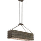 Meyda Lighting Reclamare 61" 12-Light Oil Rubbed Bronze Island Pendant Light With Silver Mica Shade Glass