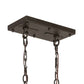 Meyda Lighting Reclamare 61" 12-Light Oil Rubbed Bronze Island Pendant Light With Silver Mica Shade Glass
