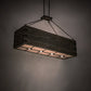Meyda Lighting Reclamare 61" 12-Light Oil Rubbed Bronze Island Pendant Light With Silver Mica Shade Glass