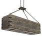 Meyda Lighting Reclamare 61" 12-Light Oil Rubbed Bronze Island Pendant Light With Silver Mica Shade Glass