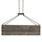 Meyda Lighting Reclamare 61" 12-Light Oil Rubbed Bronze Island Pendant Light With Silver Mica Shade Glass
