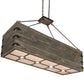 Meyda Lighting Reclamare 61" 12-Light Oil Rubbed Bronze Island Pendant Light With Silver Mica Shade Glass