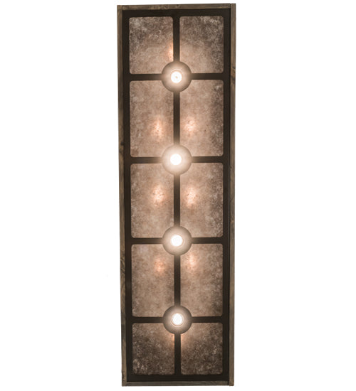 Meyda Lighting Reclamare 61" 12-Light Oil Rubbed Bronze Island Pendant Light With Silver Mica Shade Glass
