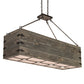 Meyda Lighting Reclamare 61" 12-Light Oil Rubbed Bronze Island Pendant Light With Silver Mica Shade Glass