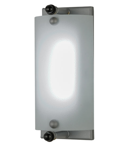 Meyda Lighting Rectangular 5" Nickel Dimmable LED Wall Sconce With White Shade Glass