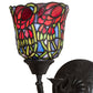 Meyda Lighting Red Rosebud 6" Mahogany Bronze Wall Sconce With Multi-Colored Shade Glass
