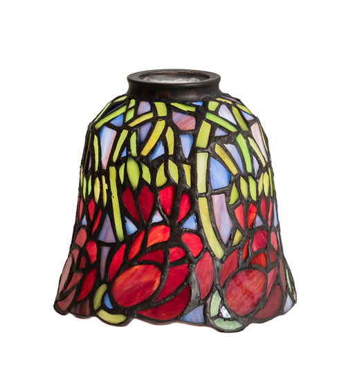 Meyda Lighting Red Rosebud 6" Multi-Colored Shade
