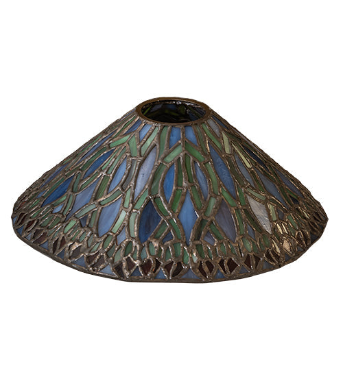 Meyda Lighting Red Rosebud 8" Multi-Colored Cone Stained Shade Glass