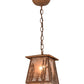 Meyda Lighting Reeds & Cattails 10" Rust Pendant Light With Silver Mica Shade Glass