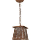 Meyda Lighting Reeds & Cattails 10" Rust Pendant Light With Silver Mica Shade Glass