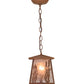 Meyda Lighting Reeds & Cattails 10" Rust Pendant Light With Silver Mica Shade Glass