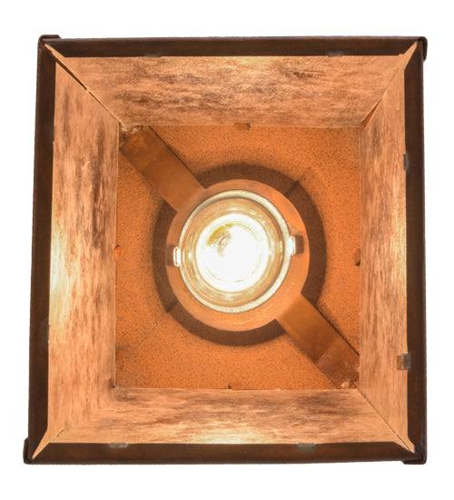 Meyda Lighting Reeds & Cattails 10" Rust Pendant Light With Silver Mica Shade Glass