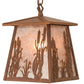 Meyda Lighting Reeds & Cattails 10" Rust Pendant Light With Silver Mica Shade Glass