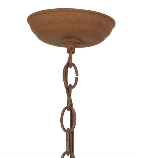 Meyda Lighting Reeds & Cattails 10" Rust Pendant Light With Silver Mica Shade Glass