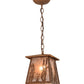 Meyda Lighting Reeds & Cattails 10" Rust Pendant Light With Silver Mica Shade Glass