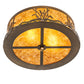 Meyda Lighting Reeds & Cattails 16" 2-Light Antique Copper Flush Mount Light With Amber Mica Shade Glass
