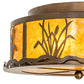 Meyda Lighting Reeds & Cattails 16" 2-Light Antique Copper Flush Mount Light With Amber Mica Shade Glass