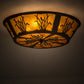 Meyda Lighting Reeds & Cattails 22" 4-Light Cafe Noir Flush Mount Light With Amber Mica Shade Glass