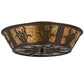 Meyda Lighting Reeds & Cattails 22" 4-Light Cafe Noir Flush Mount Light With Amber Mica Shade Glass