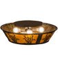 Meyda Lighting Reeds & Cattails 22" 4-Light Cafe Noir Flush Mount Light With Amber Mica Shade Glass
