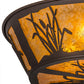 Meyda Lighting Reeds & Cattails 22" 4-Light Cafe Noir Flush Mount Light With Amber Mica Shade Glass